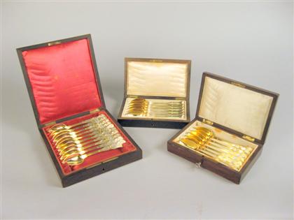 Group of French silver gilt demitasse 4a72b