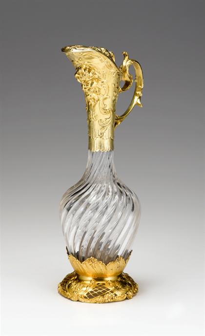 German silver gilt and molded glass