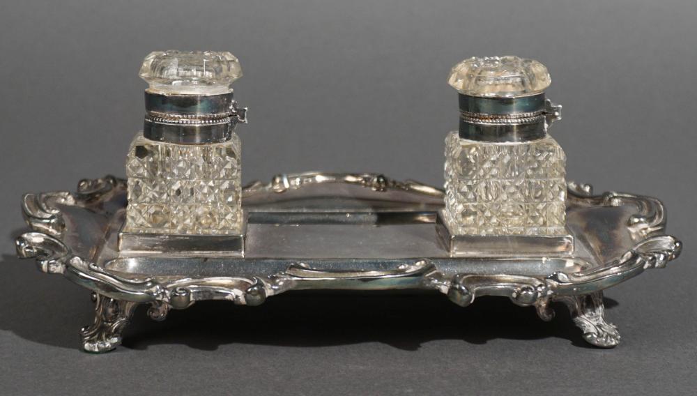 SHEFFIELD SILVERPLATE TWO-BOTTLE INK