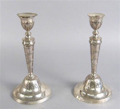 Pair of Danish silver candlesticks