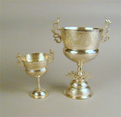 Two South American silver chalices 4a73e