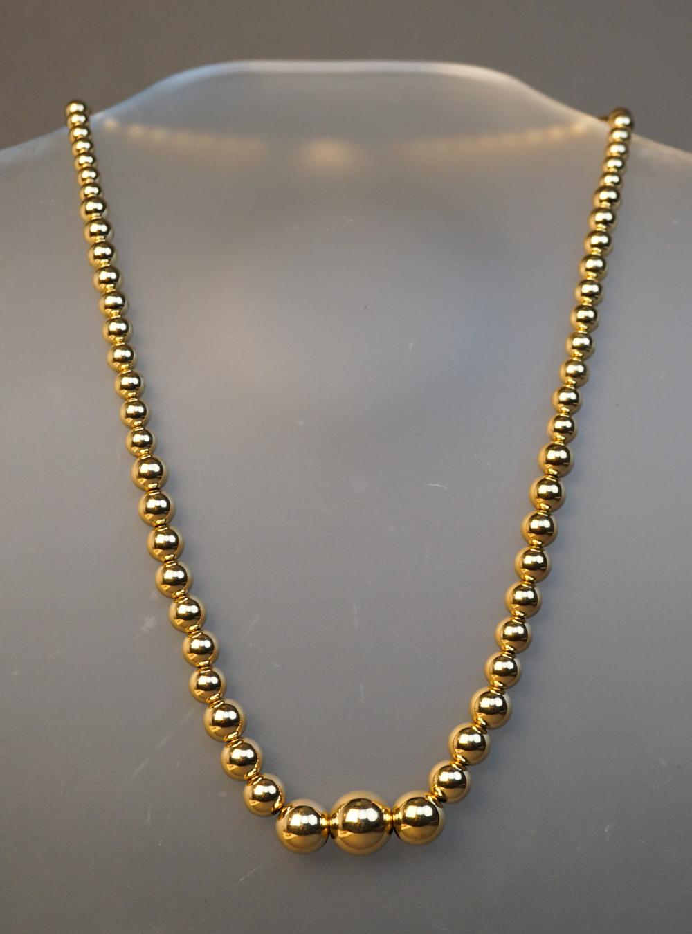 18-KARAT YELLOW-GOLD BEAD NECKLACE