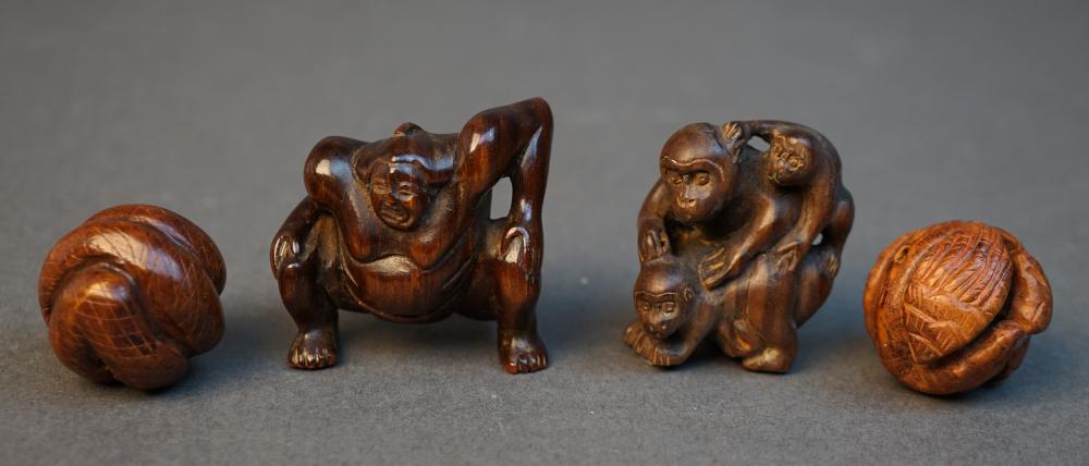 COLLECTION OF FOUR JAPANESE CARVED 2e88ad