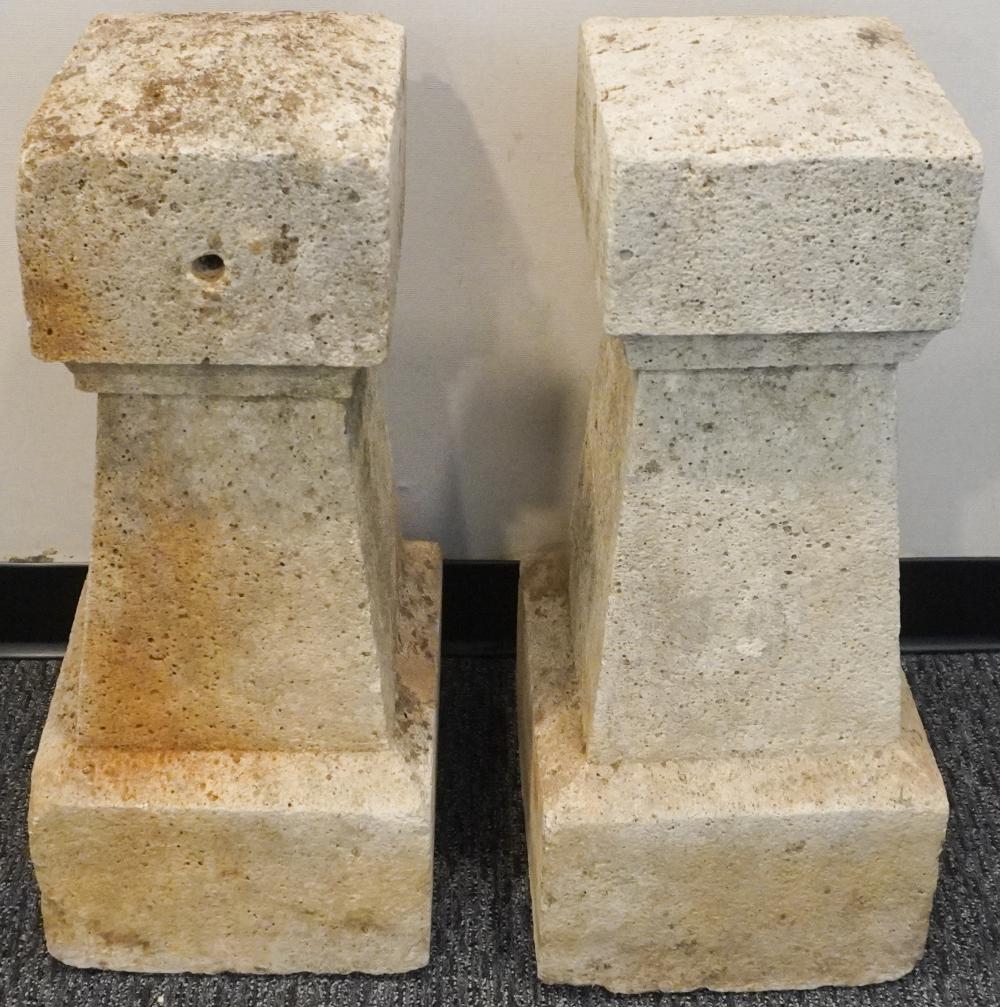 PAIR OF CAST CEMENT ORNAMENTS H  2e8964