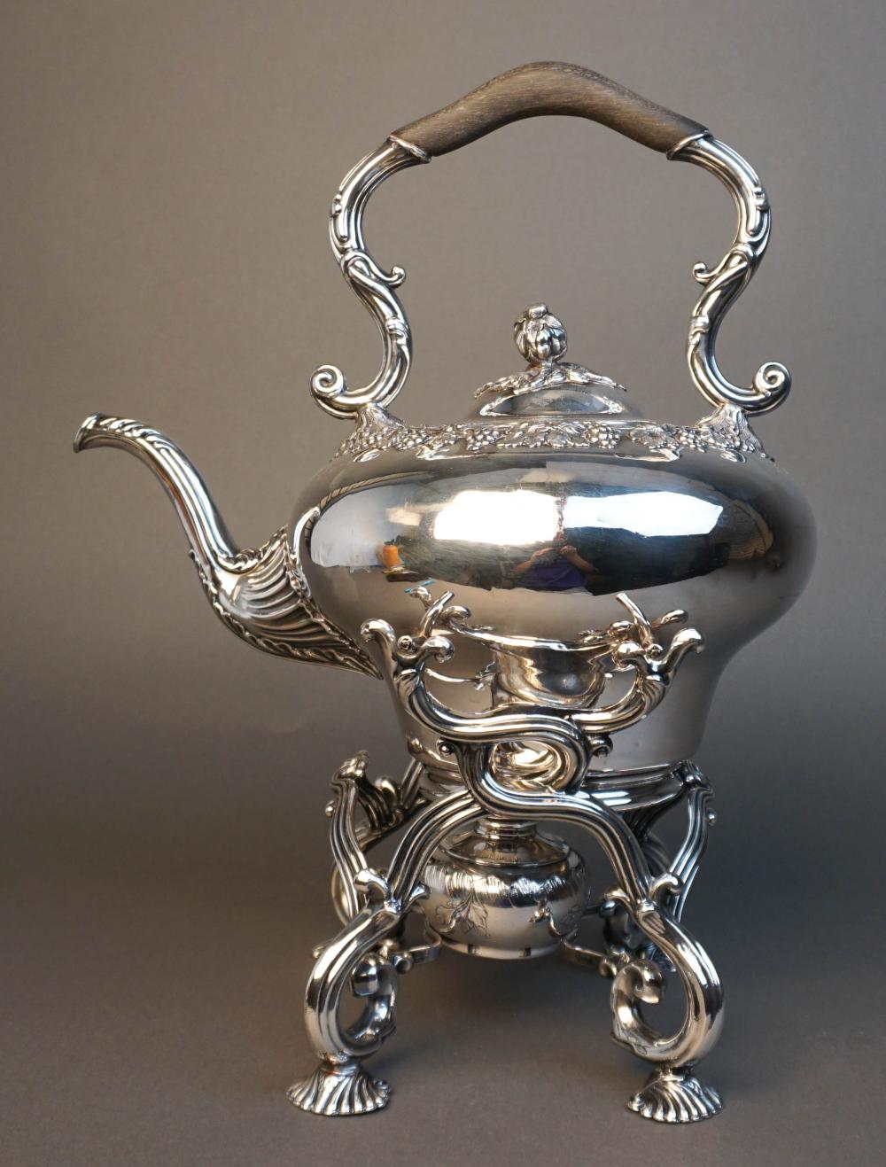 FRENCH SILVERPLATE KETTLE WITH