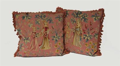 Pair of Aubusson tapestry cushions 4a763