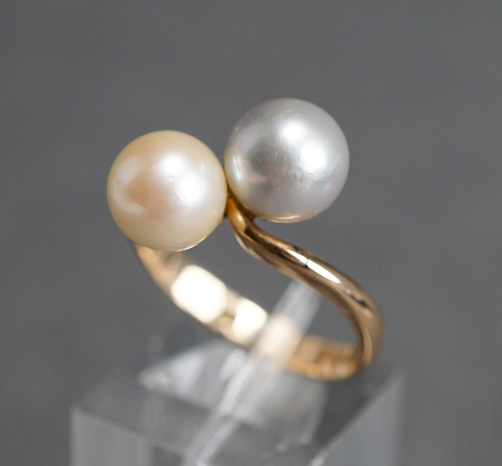 14-KARAT YELLOW-GOLD AND TWIN PEARL