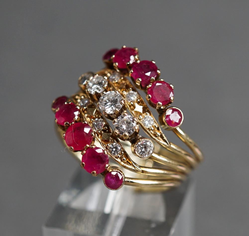 14-KARAT YELLOW-GOLD, RUBY AND