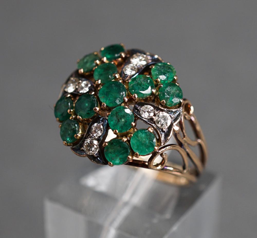 TESTED 10-KARAT YELLOW-GOLD, EMERALD