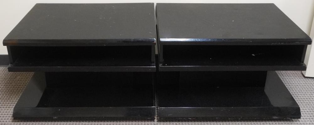 PAIR BLACK ENAMEL PAINTED SIDE