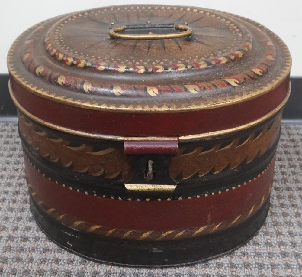 TOLE DECORATED HINGED BOX H WITH 2e6483