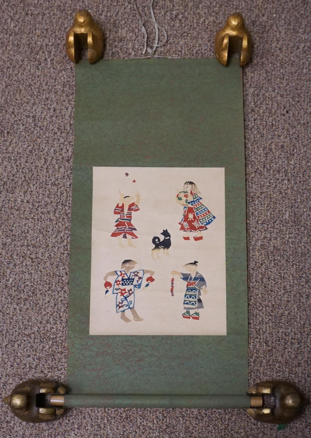 TWO JAPANESE COLOR PRINTS ON SCROLLS  2e649f