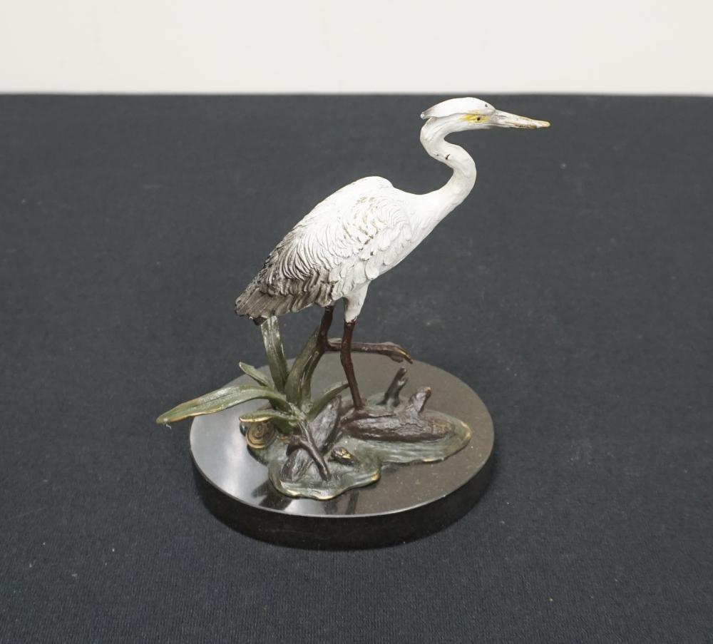 COLD PAINTED BRONZE FIGURE OF HERON