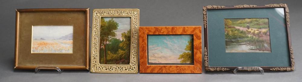 GROUP OF FOUR MINIATURE PAINTINGS