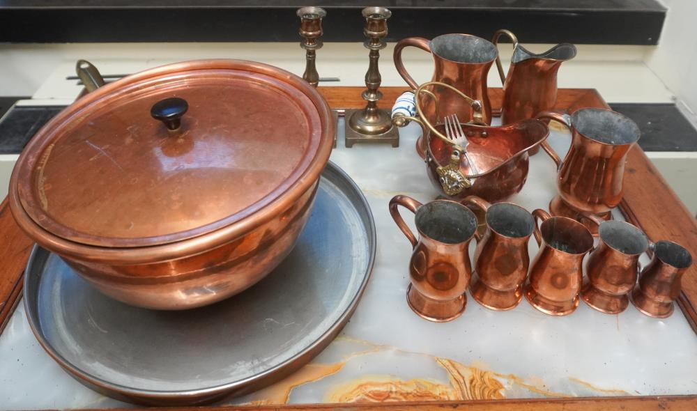FRENCH COPPER MIXING BOWL, CREPE PAN,