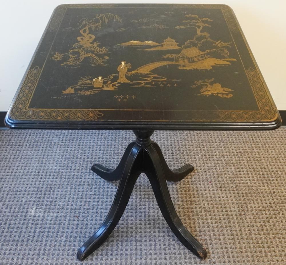 JAPANESE DECORATED WOOD TILT-TOP