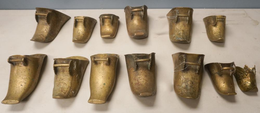 COLLECTION OF THIRTEEN BRASS OR