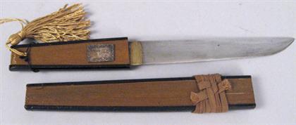 Japanese fan mounted tanto 19 20th 4a3b6