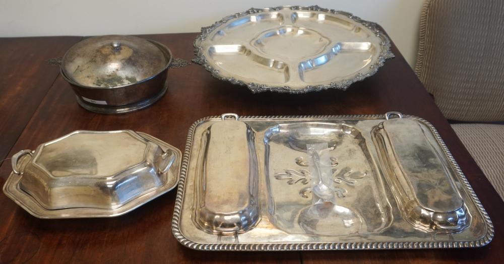GROUP OF SILVER PLATE SERVING ARTICLESGroup