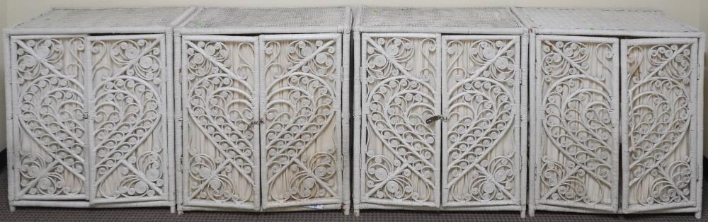 FOUR WHITE PAINTED WICKER DOUBLE DOOR 2e653d