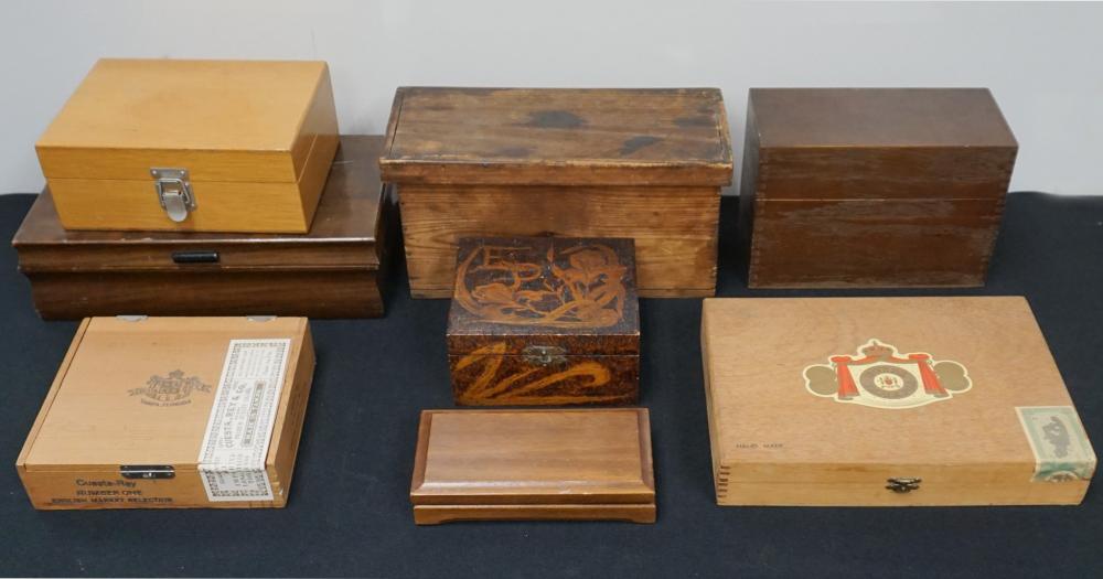 COLLECTION OF SIX HINGED BOXES