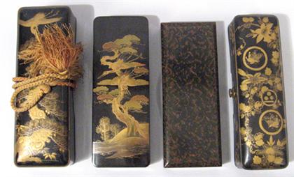 Four Japanese lacquered fubako,