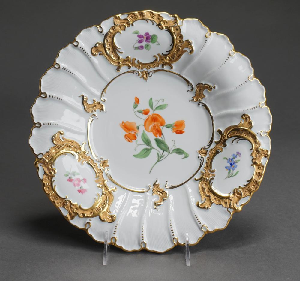 MEISSEN GILT AND FLORAL DECORATED