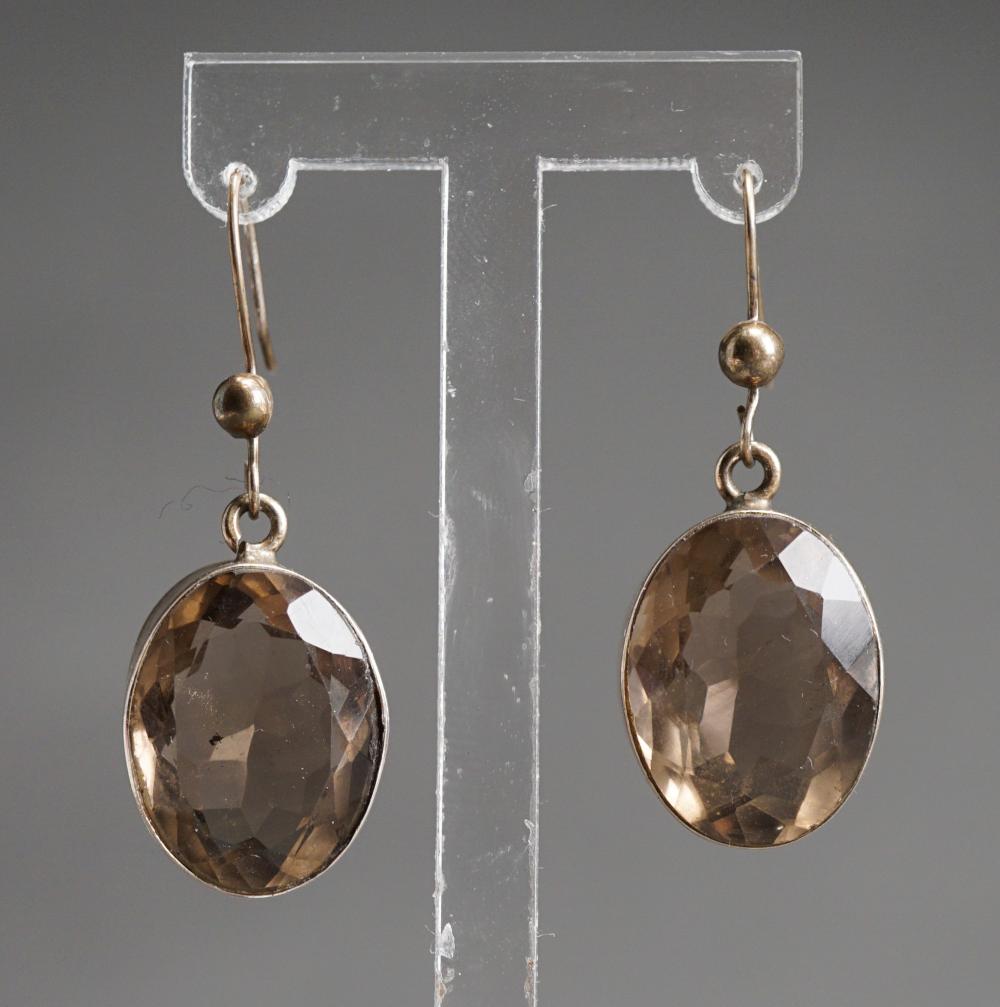 PAIR SMOKY QUARTZ DROP EARRINGSPair