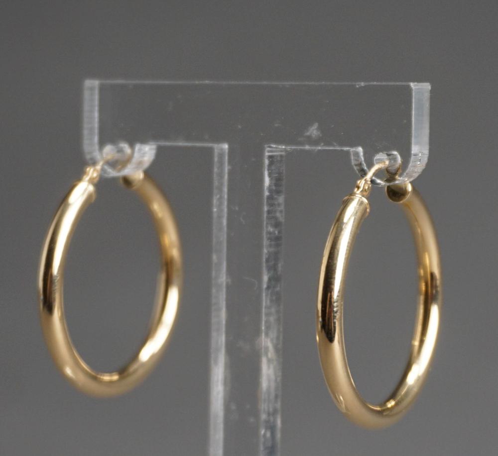 PAIR 14-KARAT YELLOW-GOLD HOOP