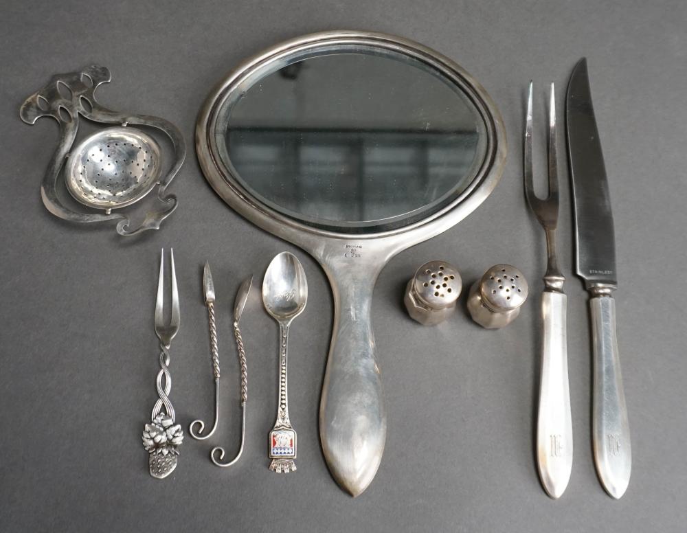 GROUP OF SILVER, MOUNTED, AND SILVERPLATE