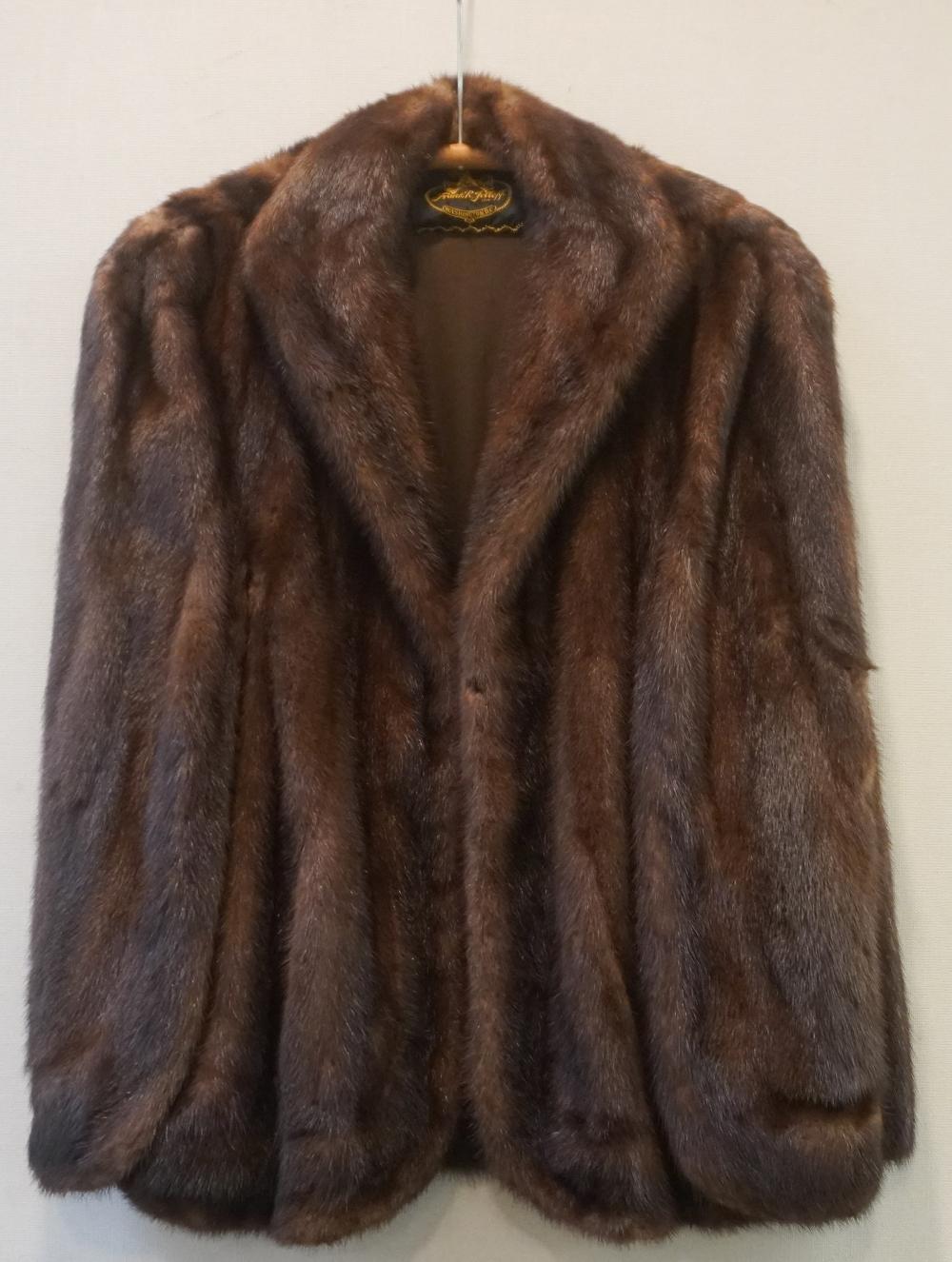 BROWN MINK CAPE RETAILED BY FRANK R.
