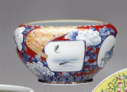 Japanese Imari porcelain fish bowl