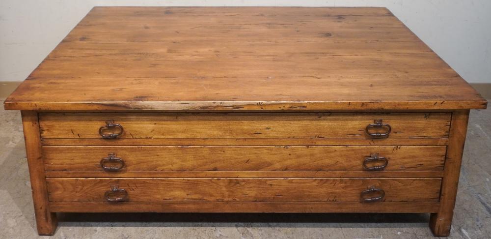 CONTEMPORARY FAUX DISTRESSED FRUITWOOD