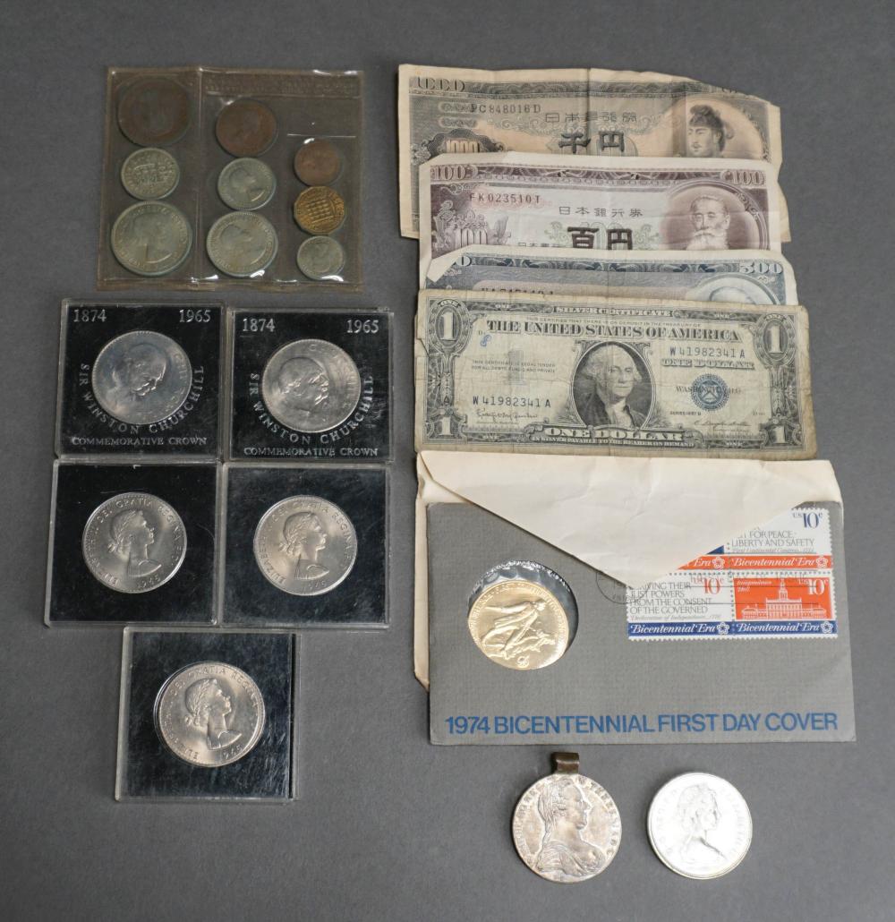 COLLECTION OF ASSORTED COINS AND BILLSCollection
