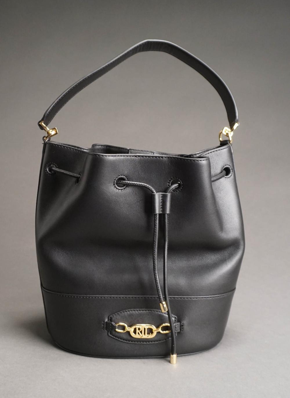 RALPH LAUREN LEATHER ANDIE DRAWSTRING