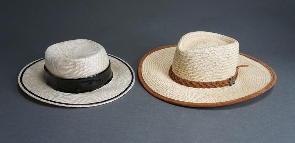 COLLECTION OF TWO MEN'S STRAW HATS