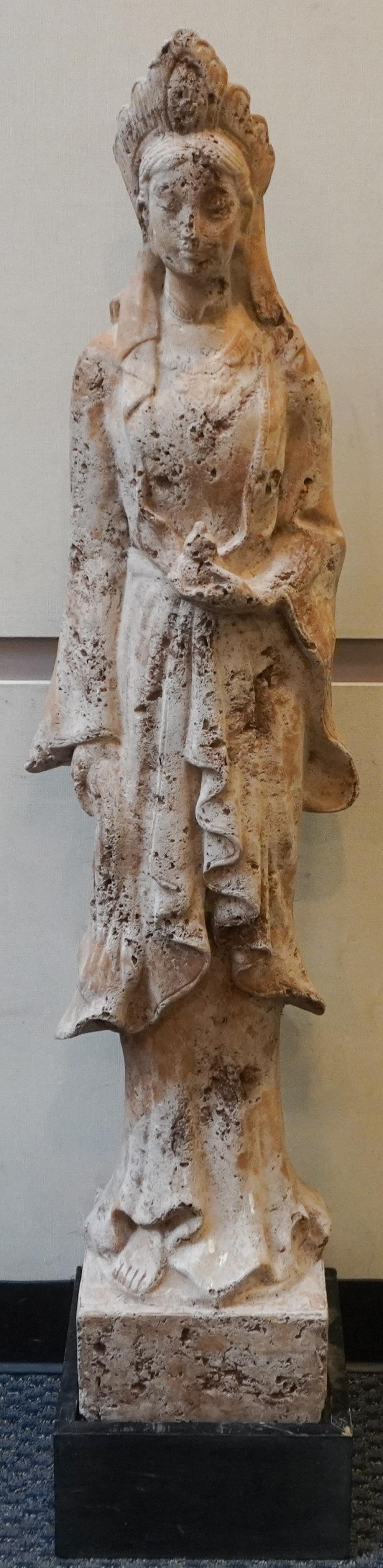 CHINESE PLASTER FIGURE OF GUANYIN