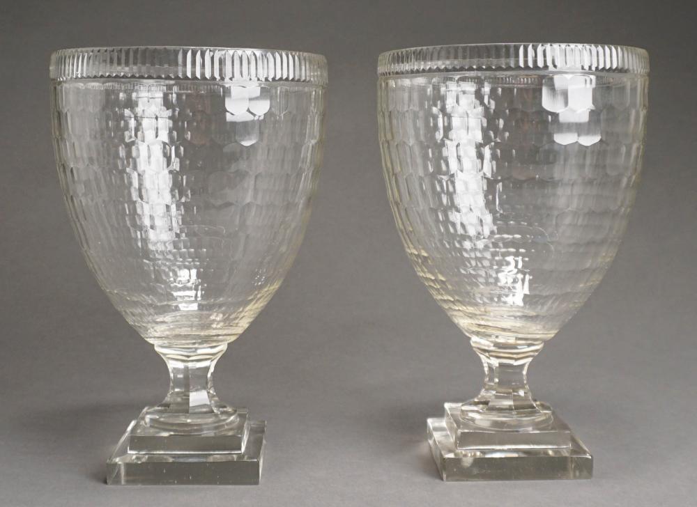 PAIR CONTINENTAL MOLDED GLASS APOTHECARY 2e68f5