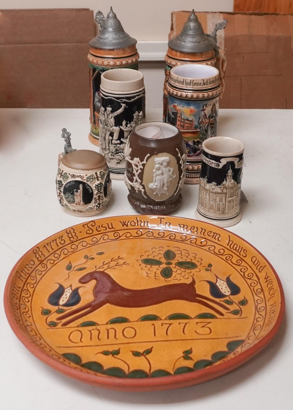 CONTINENTAL CERAMIC BEER STEINS AND