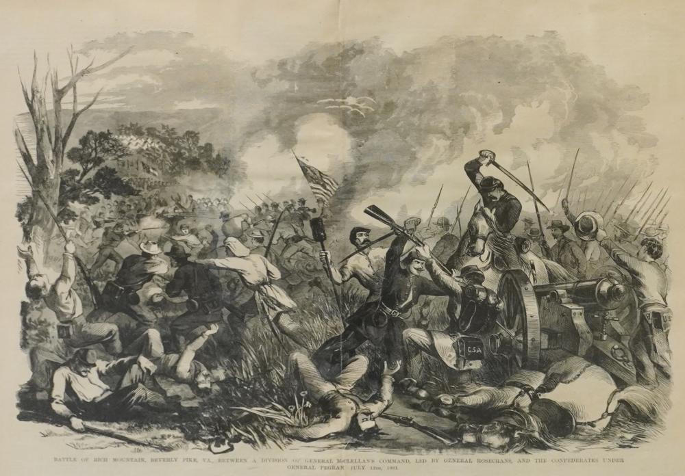 BATTLE OF RICH MOUNTAIN, LITHOGRAPH,