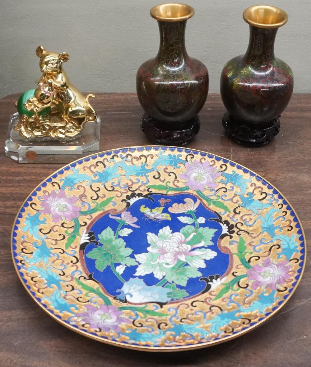 GROUP OF CHINESE CLOISONNE AND