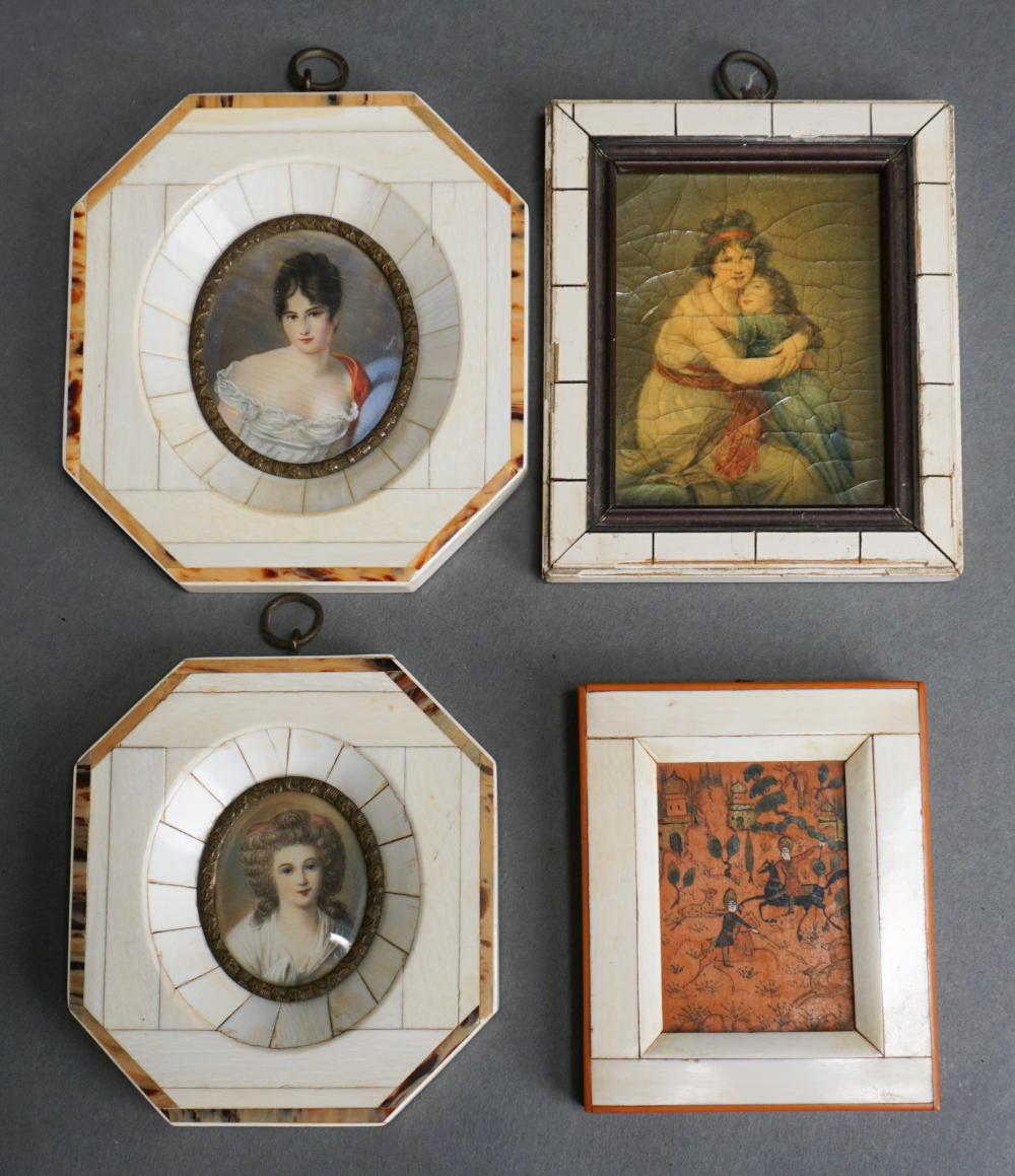 FOUR CONTINENTAL FRAMED PICTURES, TWO