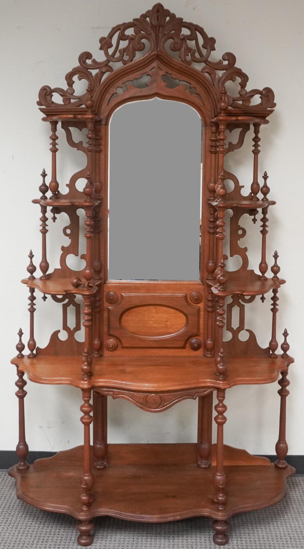 VICTORIAN ROCOCO WALNUT MIRRORED