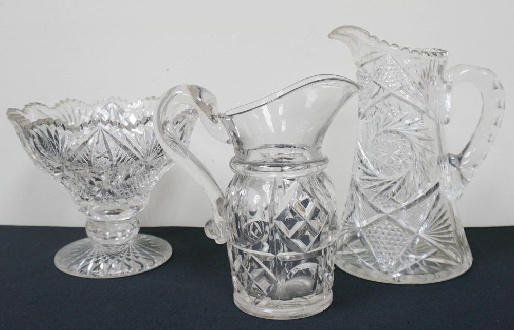 CRYSTAL PITCHER, 19TH CENTURY AND