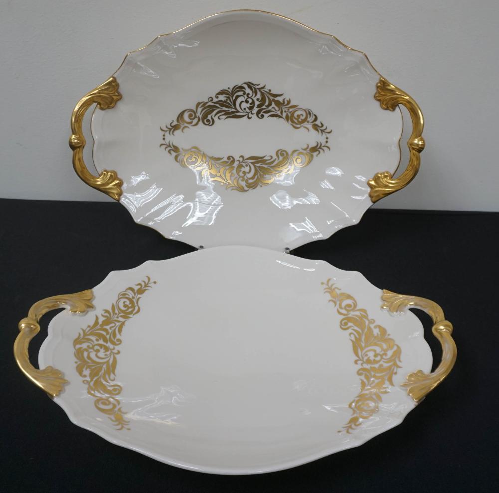 TWO LENOX GILT DECORATED SERVING 2e6b3f