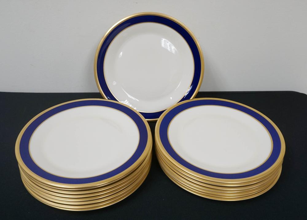 SET OF 16 LENOX COBALT AND GILT