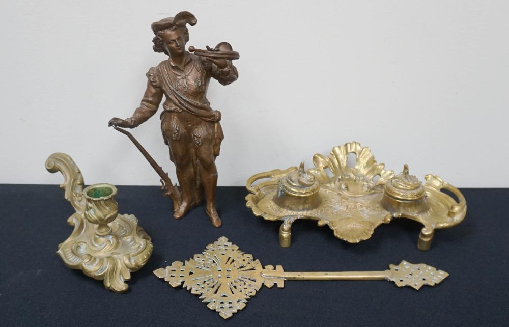 COLLECTION OF BRASS TABLE ARTICLES