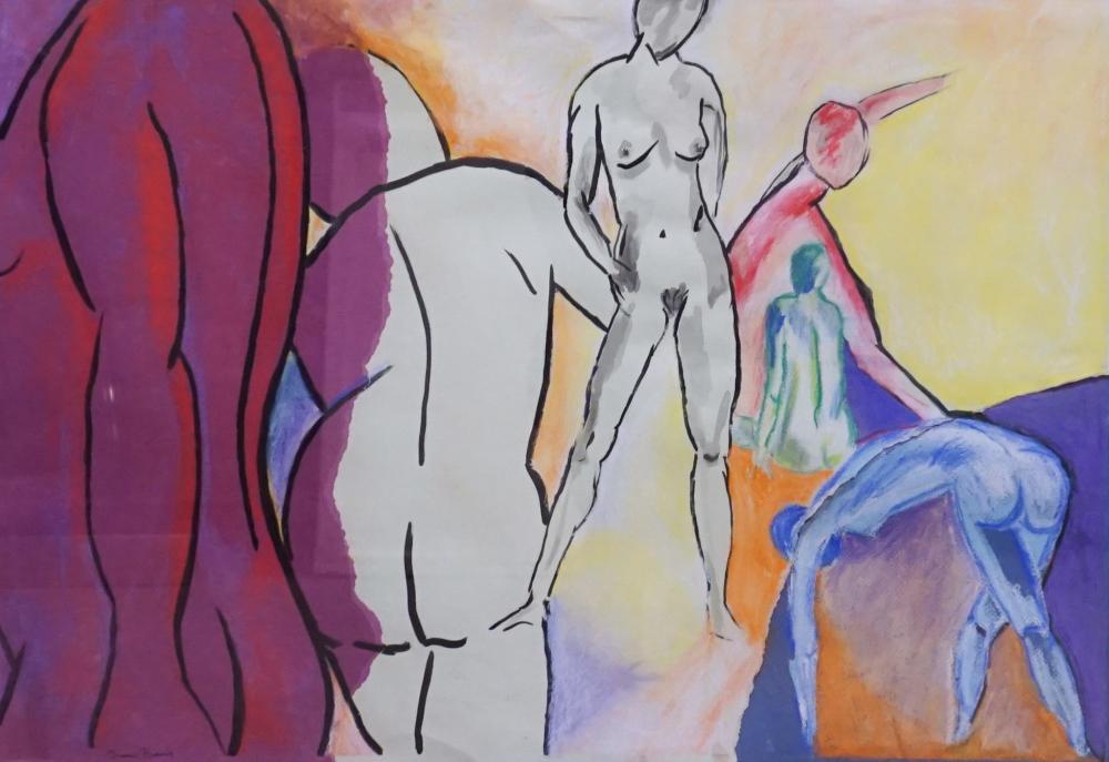 SUSAN BERRIS, ABSTRACT NUDES, WATERCOLOR