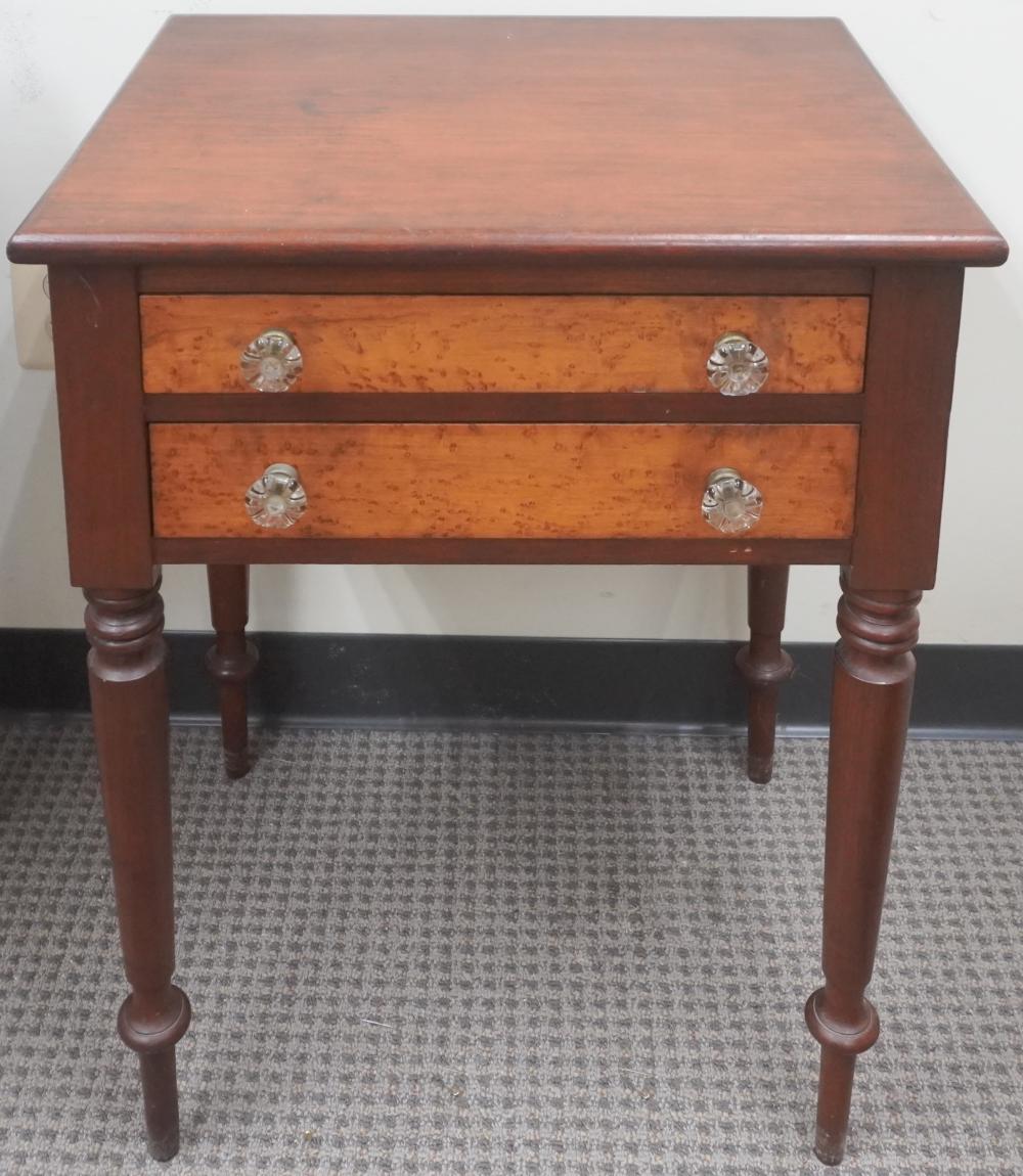 FEDERAL MAHOGANY AND BURLWOOD TWO-DRAWER