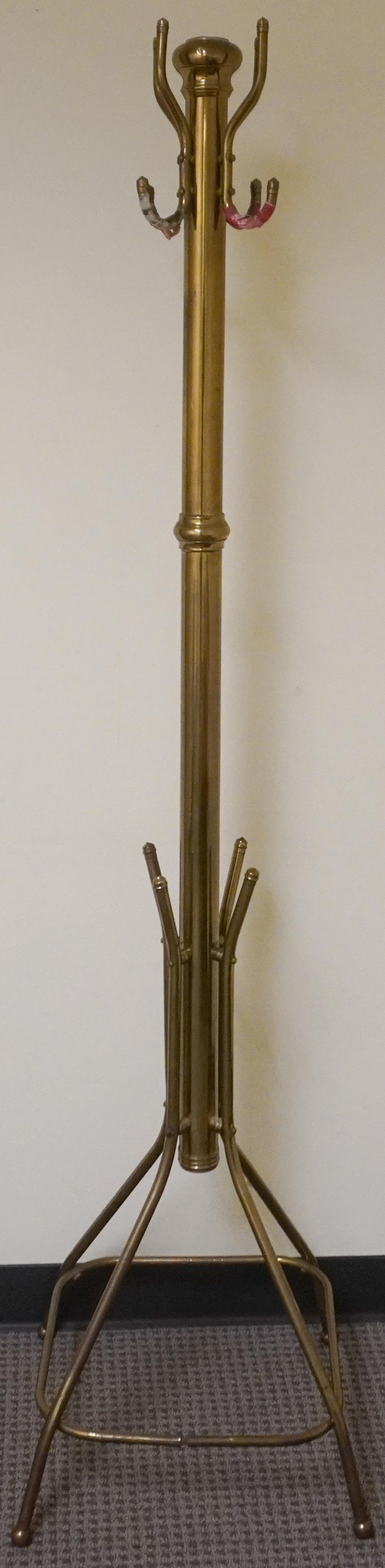 BRASS FINISH COAT AND HAT RACK  2e6bef